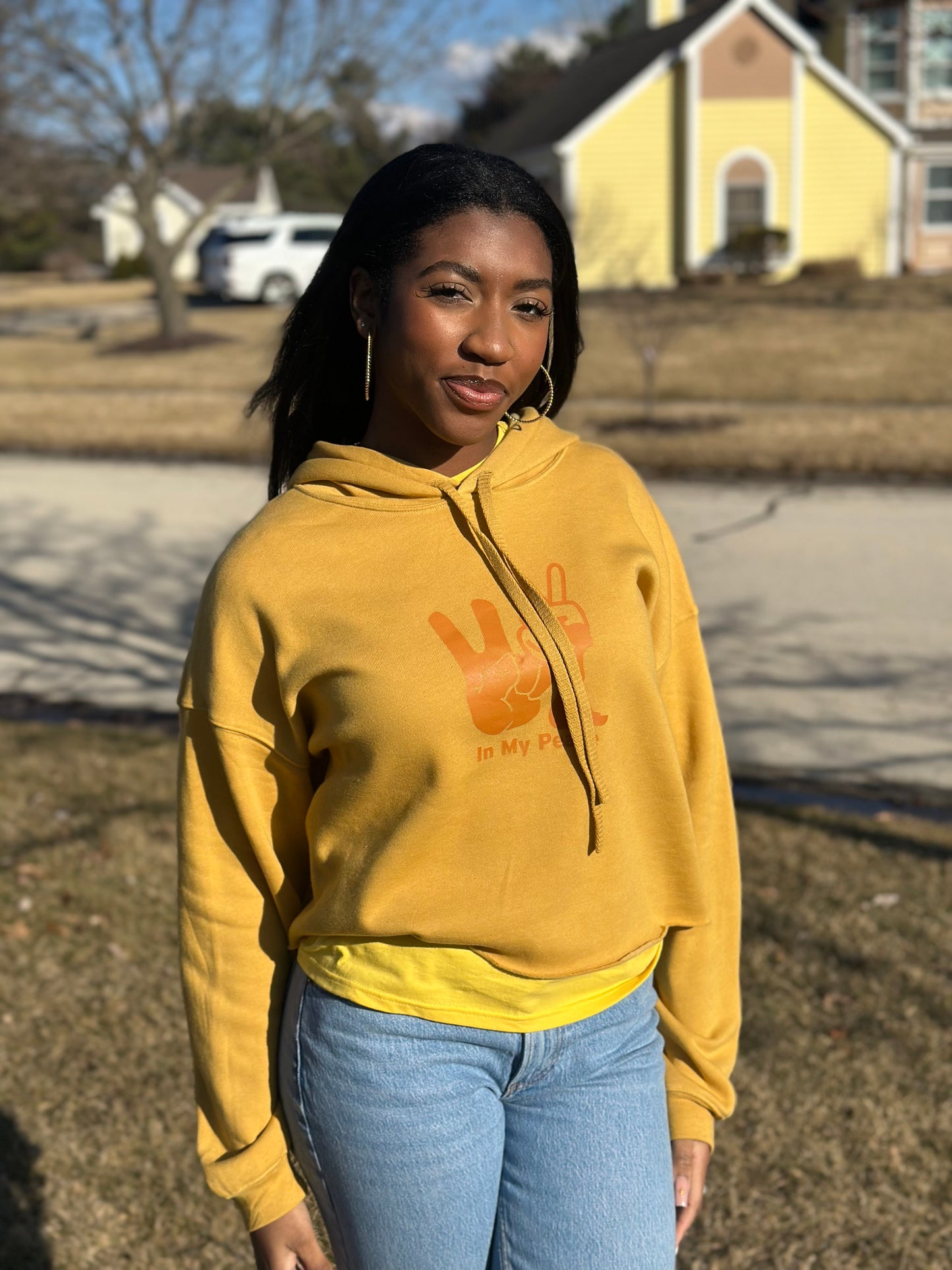 My Peace Crop Fleece Hoodie