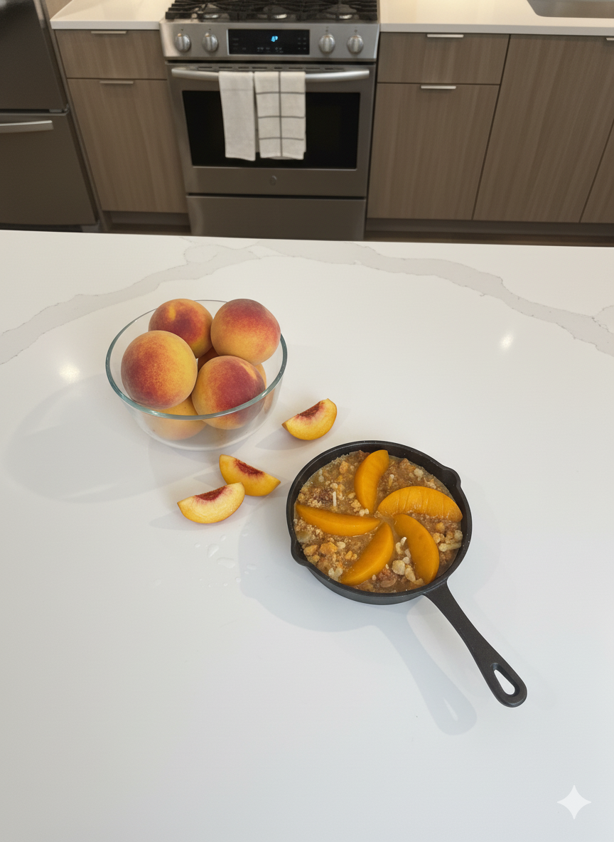 Peach Cobbler Specialty Candle - Juicy Peach, Honey and Pie Crust